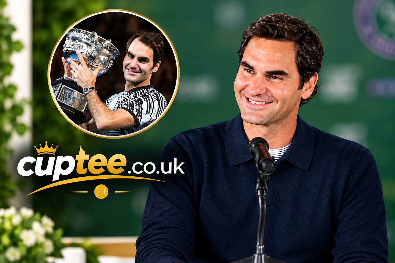 Richard Liu and Roger Federer